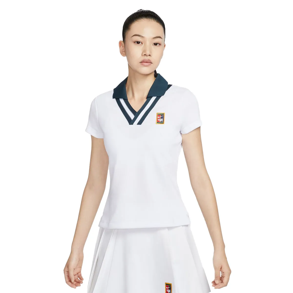 '  YOON Polo Top 'White Armory Navy'