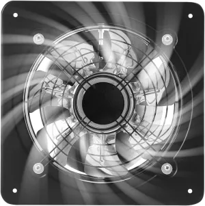 10 Inch Explosion-Proof Axial Fan - 100W High Velocity Industrial Ventilation Blower, 2600 RPM, 7-Blade Design for Spray Booths, Paint Fumes Exhaust, Wall-Mounted, Black Fan with safety blade design