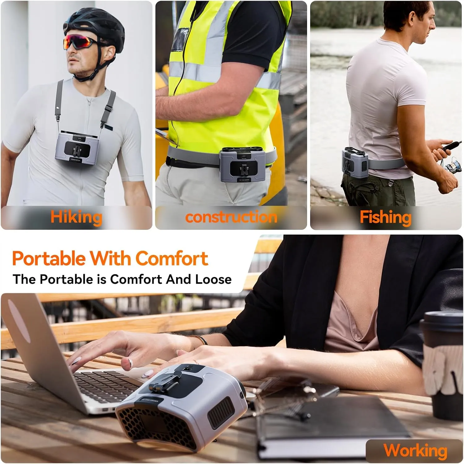 10000mAh Personal Waist Fan, USB Rechargeable Clip The Waist For Working,10 Speed & 40H Cooling and Heatstroke Prevention For Outdoor Travel Camping