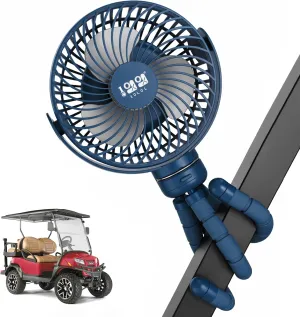 10L0L Rechargeable Portable Fan-8000mAh Battery Operated Fans Compatible with Yamaha/EZGO/Club Car/Tents/Prams/Golf Cart Push Cart with Flexible Tripod, LED Light, 360 Rotatable, 3 Speed (Blue) Octopus-shaped decorative fan