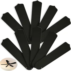 10Pcs Replacement Fan Blades for 42 52 Ceiling Fan Waterproof Weatherproof Fan Blades Replacement for Broken Substitution Replacing Indoor Outdoor Summer(Black,42 Inch) Fan with safety blade design