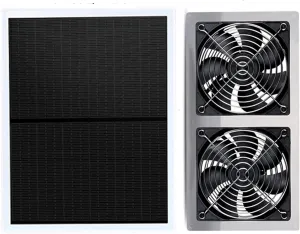 10W Solar Fan, Dual Metal Shell Exhaust Fan Kit for Chicken Coops, Greenhouses, Sheds, Pet Houses, and Windows, chicken coop accessories Solar-powered car fan for ventilation