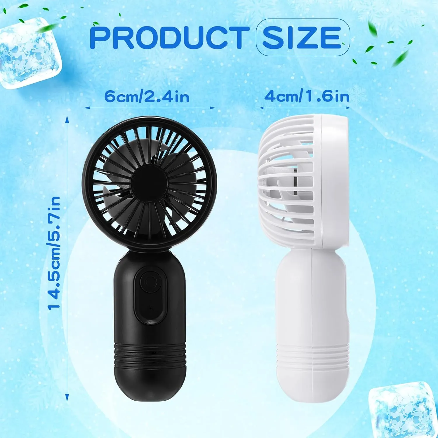 12 Pack Mini Portable Handheld Fan Bulk for Travel 3 Speeds, Rechargeable USB Battery Operated, Small Personal Eyelash Fans for Women Men Indoor Outdoor(Black White,Classic Style)