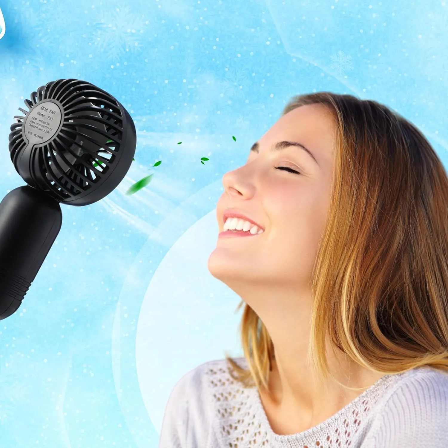 12 Pack Mini Portable Handheld Fan Bulk for Travel 3 Speeds, Rechargeable USB Battery Operated, Small Personal Eyelash Fans for Women Men Indoor Outdoor(Black White,Classic Style)