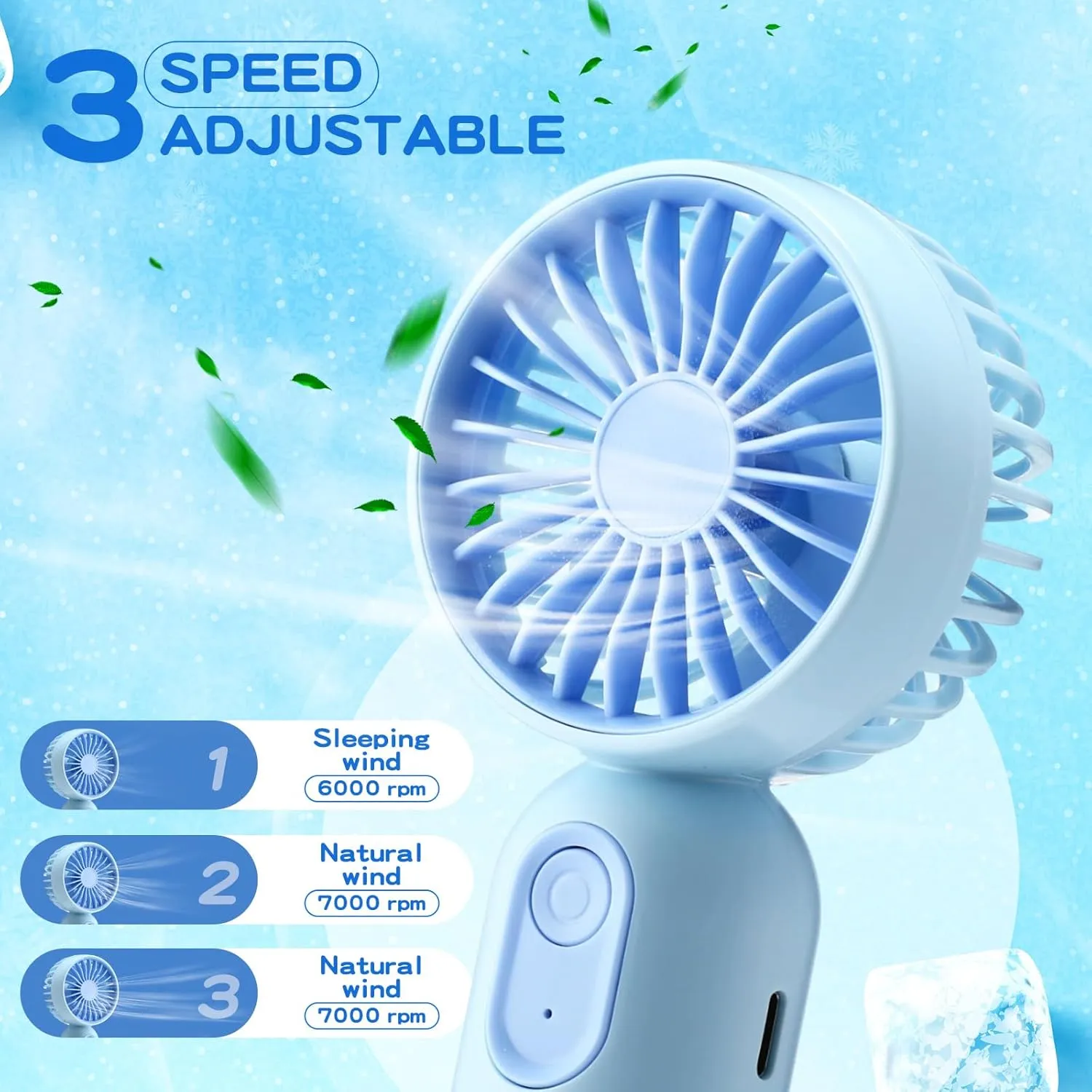 12 Pack Mini Portable Handheld Fan Bulk for Travel 3 Speeds, Rechargeable USB Battery Operated, Small Personal Eyelash Fans for Women Men Indoor Outdoor(Pink Blue Purple,Classic Style)