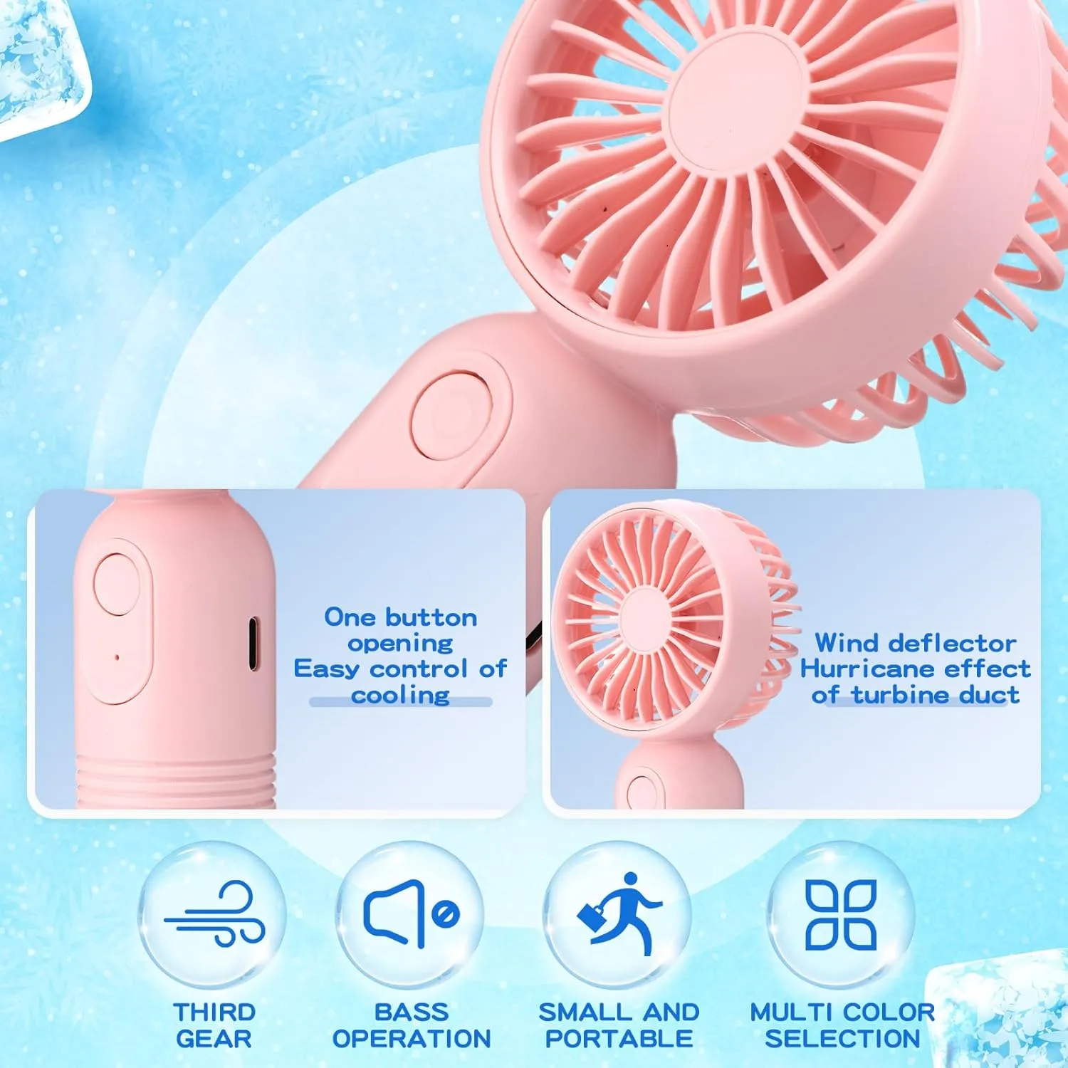 12 Pack Mini Portable Handheld Fan Bulk for Travel 3 Speeds, Rechargeable USB Battery Operated, Small Personal Eyelash Fans for Women Men Indoor Outdoor(Pink Blue Purple,Classic Style)