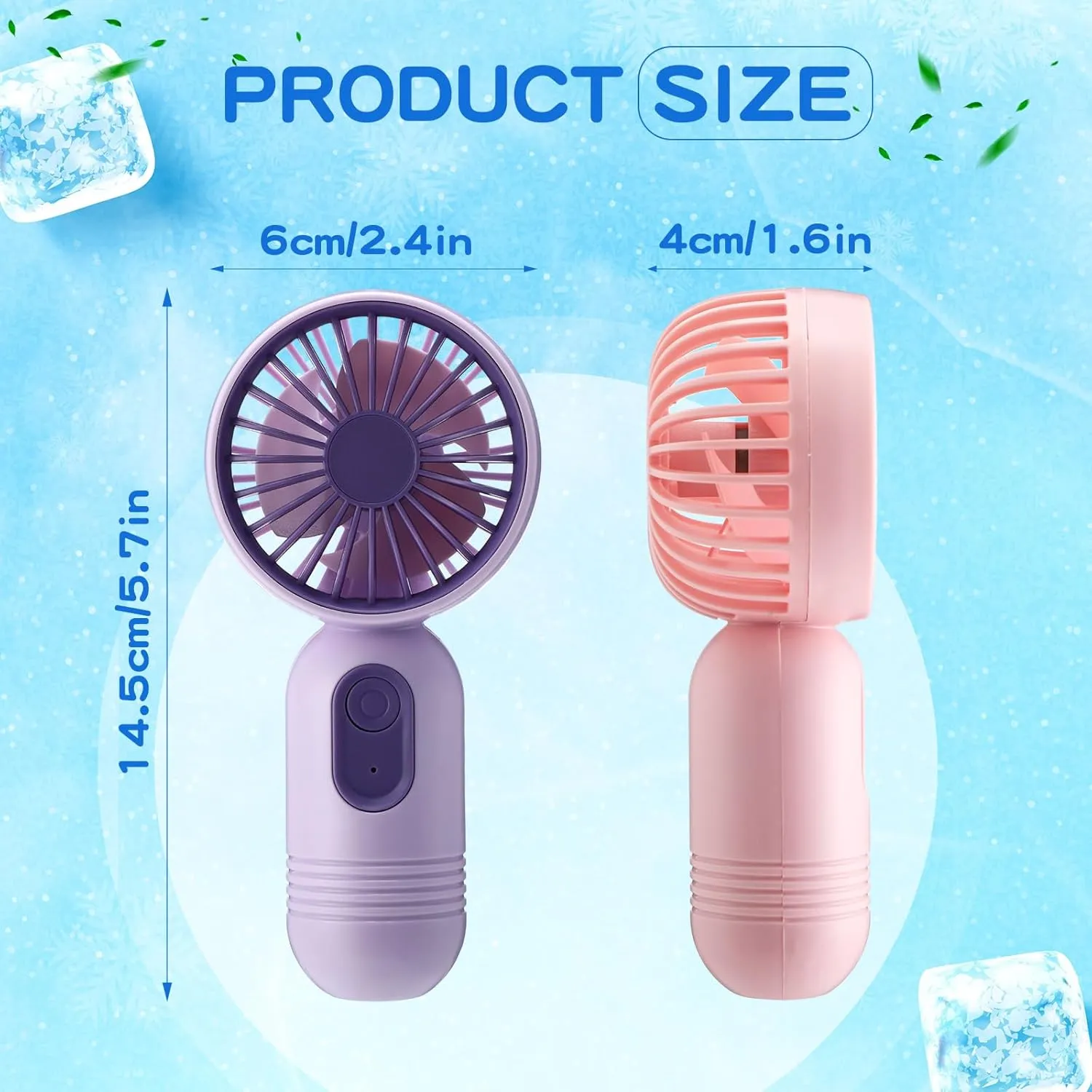 12 Pack Mini Portable Handheld Fan Bulk for Travel 3 Speeds, Rechargeable USB Battery Operated, Small Personal Eyelash Fans for Women Men Indoor Outdoor(Pink Blue Purple,Classic Style)