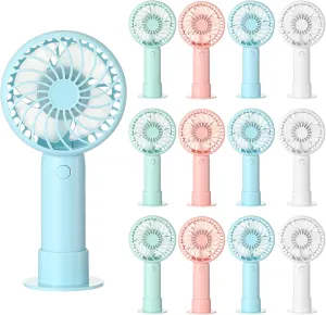 12 Pcs Mini Powerful Handheld Fan 3 Speed Personal Small Portable Rechargeable Fan with Base USB for Women Eyelash Makeup Office Travel Beach Indoor Outdoor (Mixed Colors) Octopus-shaped decorative fan