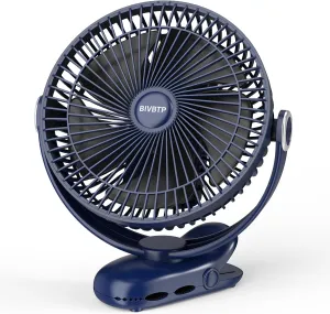 12000mAh Clip on Fan 30H Longest Runtime, 8in Portable Fan Rechargeable, Ultra Quiet with Heavy-Duty Clamp, USB Desk Fans for Golf Cart,Office Desk, Treadmill, Camping, Bedroom 360-degree rotating fan for home use