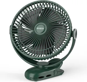 12000mAh Clip on Fan 30H Longest Runtime, 8in Portable Fan Rechargeable, Ultra Quiet with Heavy-Duty Clamp, USB Desk Fans for Golf Cart,Office Desk, Treadmill, Camping, Bedroom 360-degree rotating fan for home use