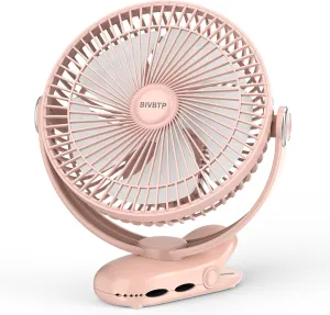 12000mAh Clip on Fan 30H Longest Runtime, 8in Portable Fan Rechargeable, Ultra Quiet with Heavy-Duty Clamp, USB Desk Fans for Golf Cart,Office Desk, Treadmill, Camping, Bedroom 360-degree rotating fan for home use