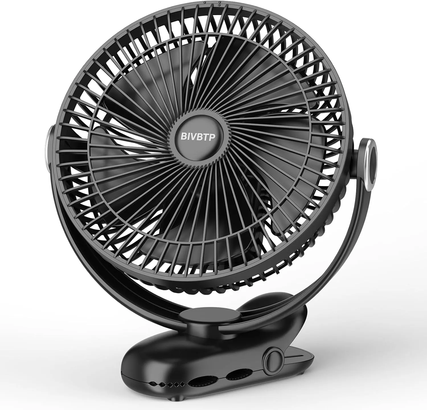 12000mAh Clip on Fan 30H Longest Runtime, 8in Portable Fan Rechargeable, Ultra Quiet with Heavy-Duty Clamp, USB Desk Fans for Golf Cart,Office Desk, Treadmill, Camping, Bedroom 360-degree rotating fan for home use