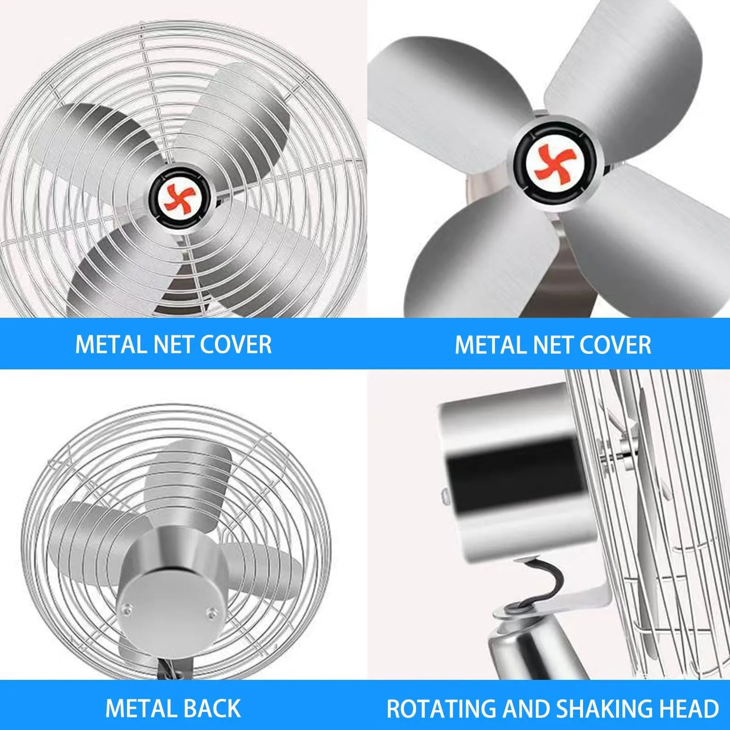 12V 8" 2-Speeds Cigarette Lighter Cooling Fan, All-Metal Fan for RVs, Cars, Trucks, etc.Helps to Circulate the Air in Your .(Cord Length 6FT) Solar-powered car fan for ventilation