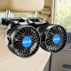 12V Car Fan, Portable Car Fan Cool Gadgets for Rear Seat Passenger, 4'' Headrest 360 Rotatable Backseat Car Cooling with Stepless Speed Regulation for Vehicles, SUV, RV, Boat 360-degree rotating fan for home use