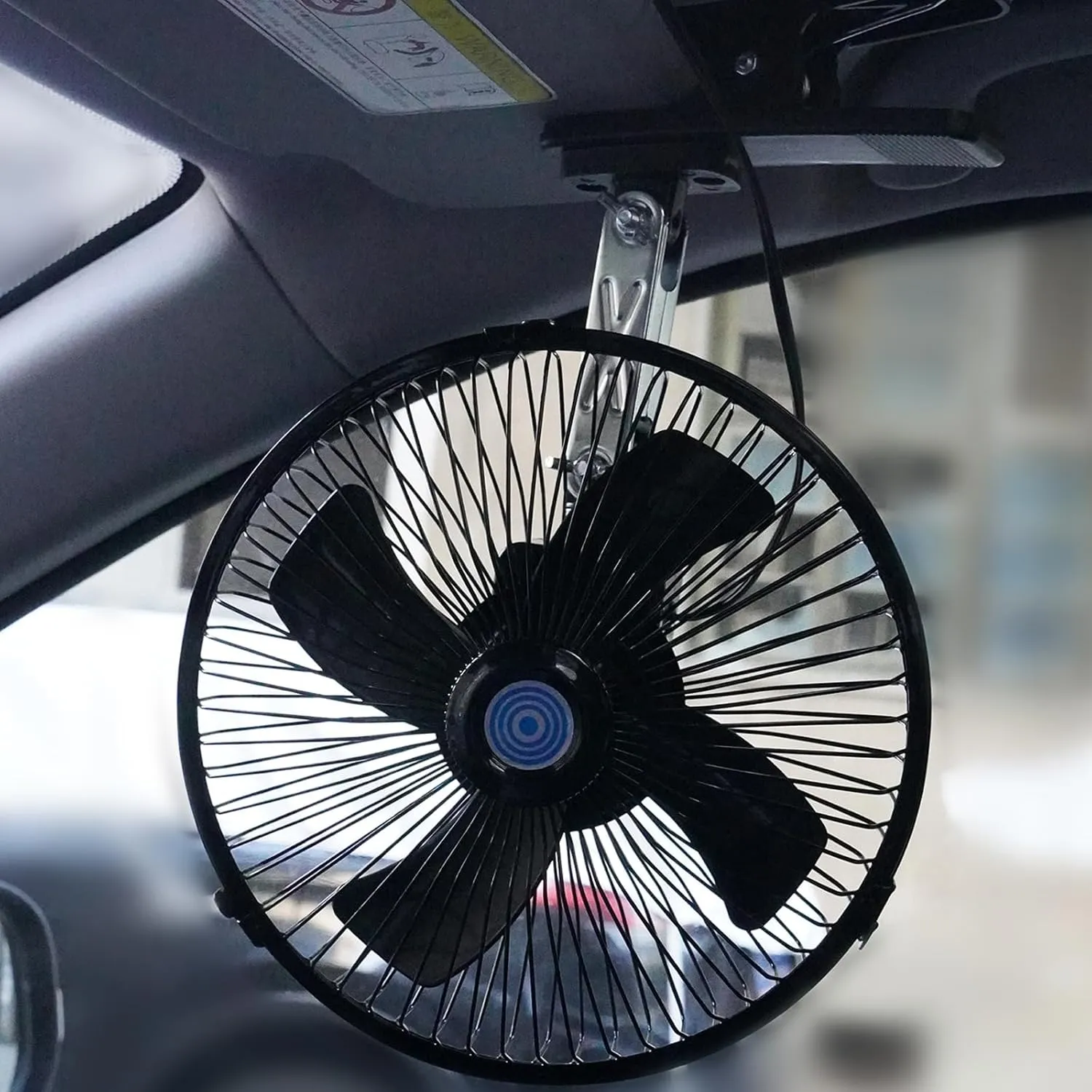 12v Car Fan that Blow Cold Air,360 Adjustment Small 12 Volt DC Clamp Fans,90 Oscillating Clip Fan for RV,Vehicles and Forklift (8inch)