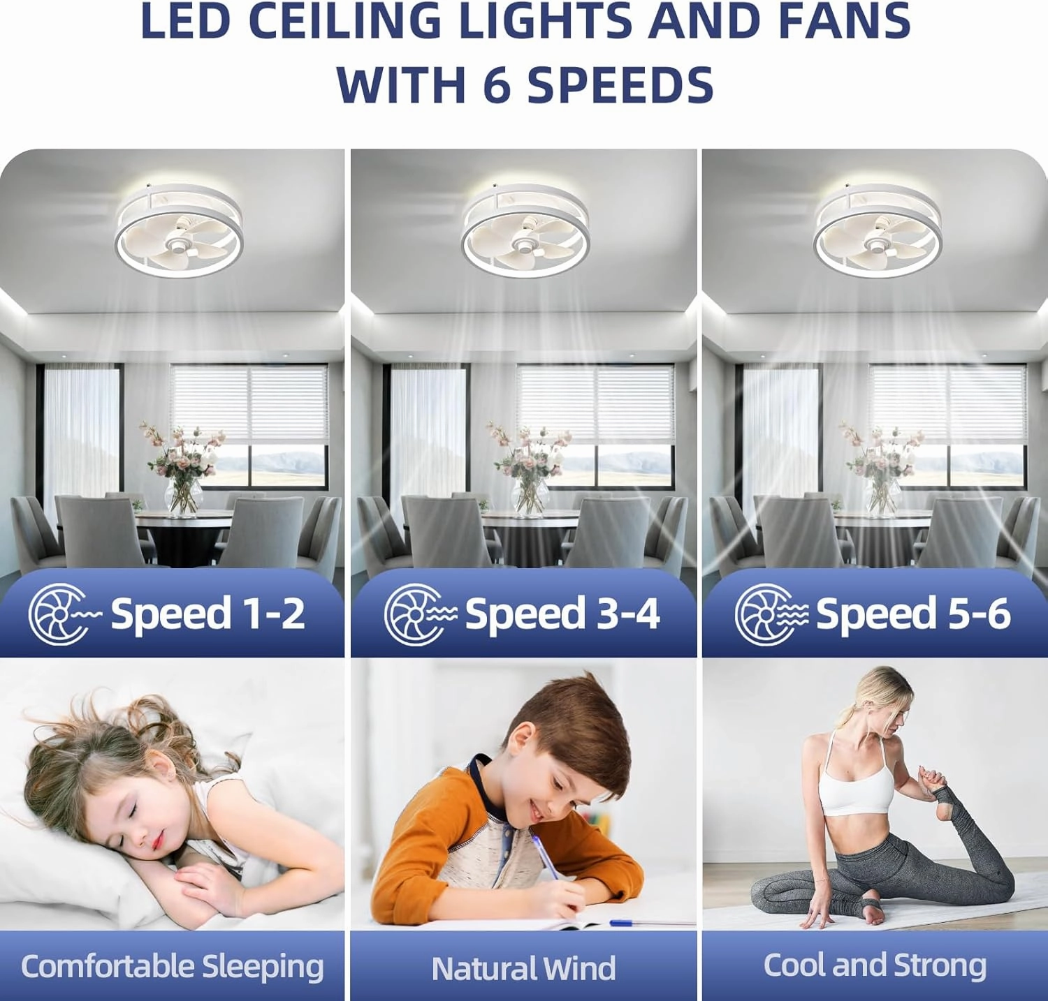 13" Low Profile Ceiling Fans with Lights and Remote,Dimmable 36W 3000-6000K LED Fan Light with App Control,Modern Ceiling Fans Flush Mount Lighting for Bedroom Living Room(White 002)