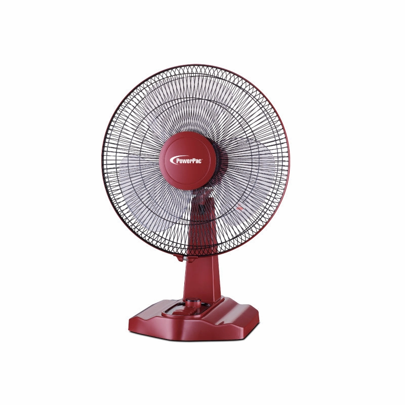 16" Desk Fan  High Velocity, Oscillation, Adjustable Tilt, Timer, Durable, Overheat Protection, 3-Speed, red, PPTF16 usb desk fans for office or dorm use