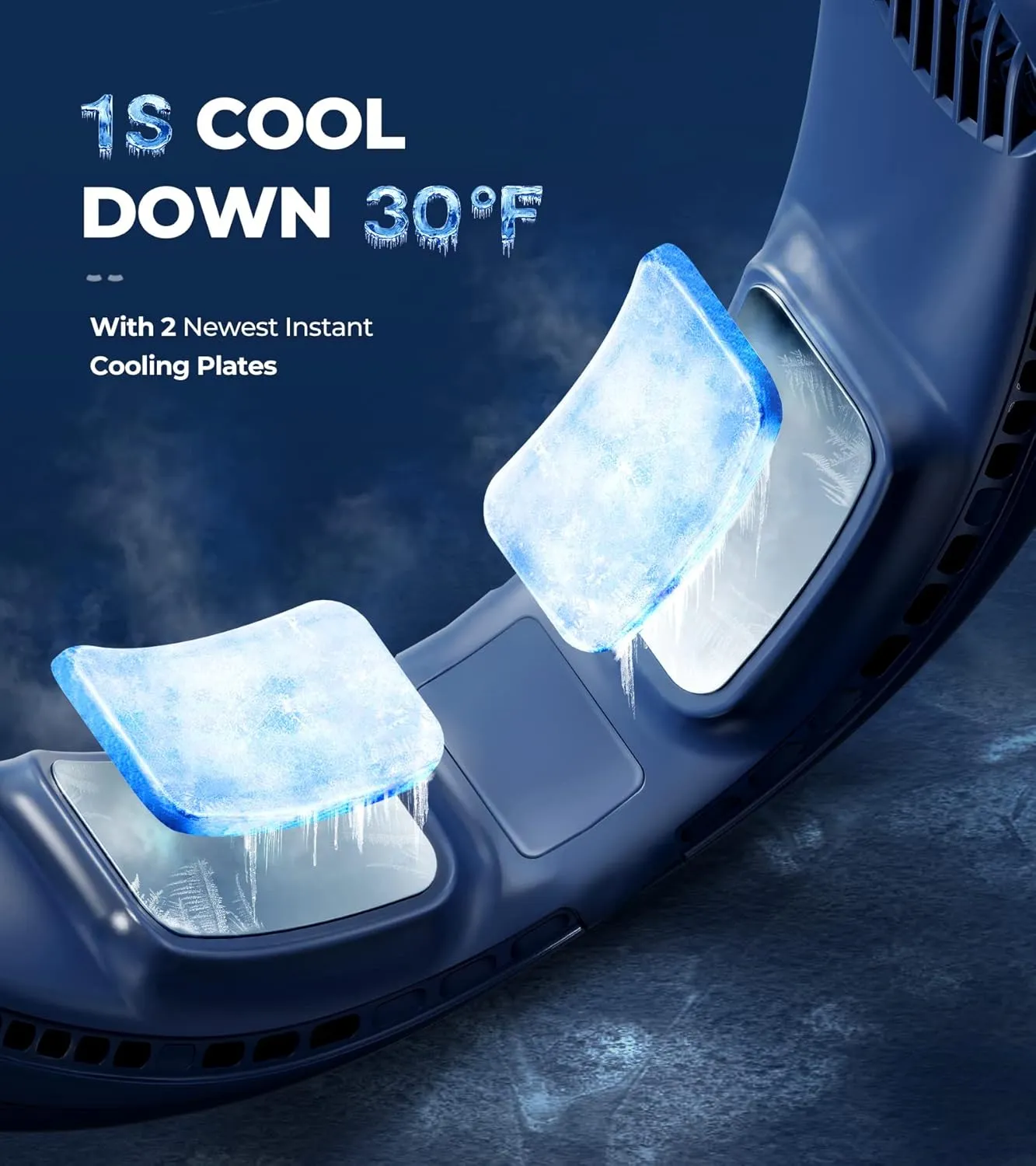 1S Cool Down 30F Neck Fan with Double Semiconductor Coolers, 360 Surrounded Personal Fans Air Conditioner that Blow Cold Air, 8H lasting Portable Fan with 3 Speed, Gifts for Men Women Outdoor Travel