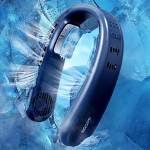 1S Cool Down 30F Neck Fan with Double Semiconductor Coolers, 360 Surrounded Personal Fans Air Conditioner that Blow Cold Air, 8H lasting Portable Fan with 3 Speed, Gifts for Men Women Outdoor Travel Neck fan for hands-free comfort