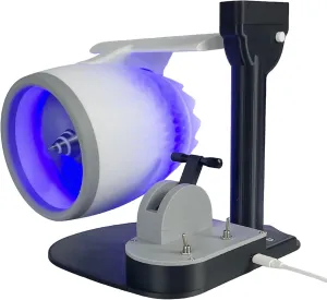 2-In-1 Creative Turbo fan for Office,Jet Engine Fan, Creative Desktop Jet Fan with Humidifier and Blue Tail Lights,Adjustable Turbofan Office Desk Fan for Engine Shape Blue Blue Desktop fan with humidification feature