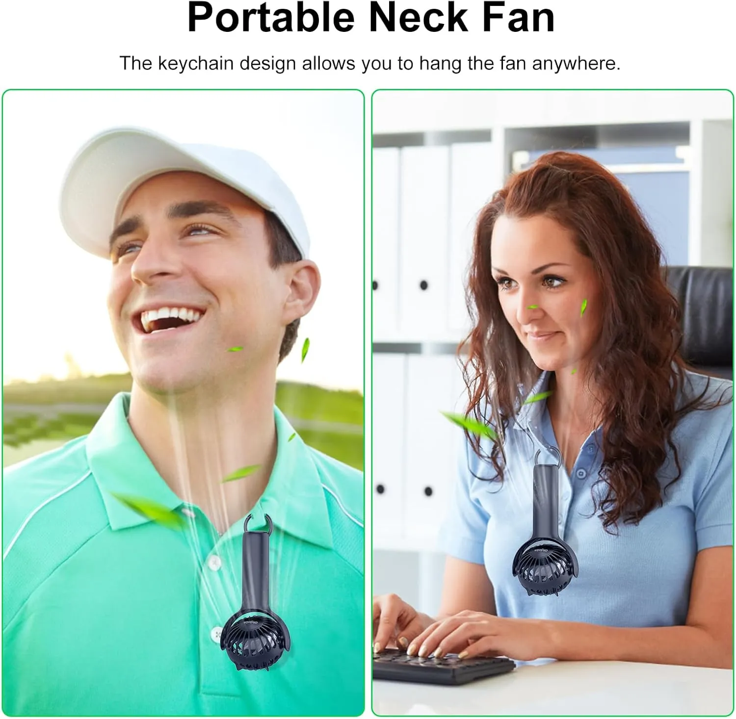 2 IN 1 Portable Handheld Mini Fan,Powerful Cooling,Personal Small Hand held Quiet Fan,Adjustable Desk Fan,Beach Travel Neck Fan,USB Rechargeable, Birthday Gifts for Women Mom(Blue)