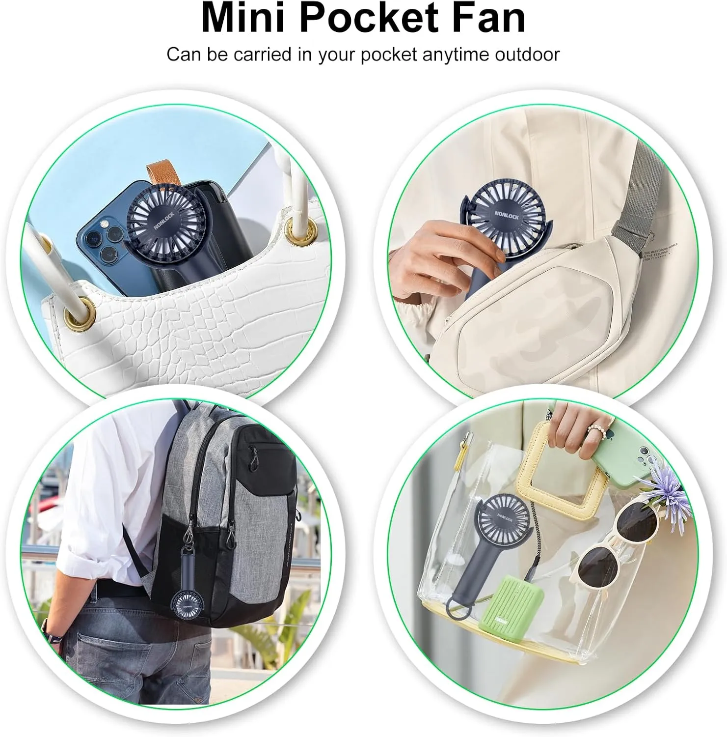 2 IN 1 Portable Handheld Mini Fan,Powerful Cooling,Personal Small Hand held Quiet Fan,Adjustable Desk Fan,Beach Travel Neck Fan,USB Rechargeable, Birthday Gifts for Women Mom(Blue)