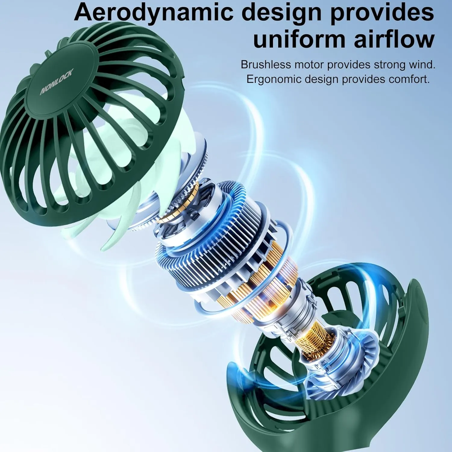 2 IN 1 Portable Handheld Mini Fan,Powerful Cooling,Personal Small Hand held Quiet Fan,Adjustable Desk Fan,Beach Travel Neck Fan,USB Rechargeable, Birthday Gifts for Women Mom(Dark green)