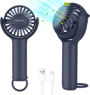 2 IN 1 Portable Mini Handheld Fan with Keychain Stand, Personal Powerful Cooling Fan, Small Battery Operated Table Fan, Quiet Hand Fan, USB Rechargeable, Birthday Gifts for Women Mom (Blue) USB desktop fan for workspace