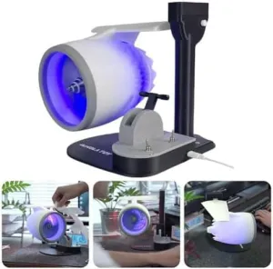 2-in-1 Turbo Fan for Desk,Creative Turbo Desktop Fan with Light,Equipped with A Humidifier and Red Tail Lights,Adjustable Turbofan Engine Shape,for Office Desk Desktop fan with humidification feature