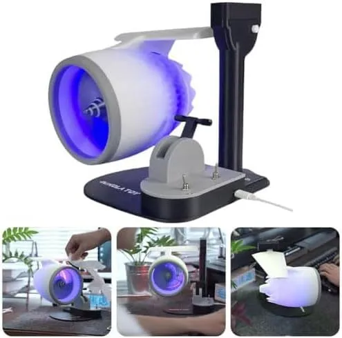 2-in-1 Turbo Fan for Desk,Creative Turbo Desktop Fan with Light,Equipped with A Humidifier and Red Tail Lights,Adjustable Turbofan Engine Shape,for Office Desk Desktop fan with humidification feature