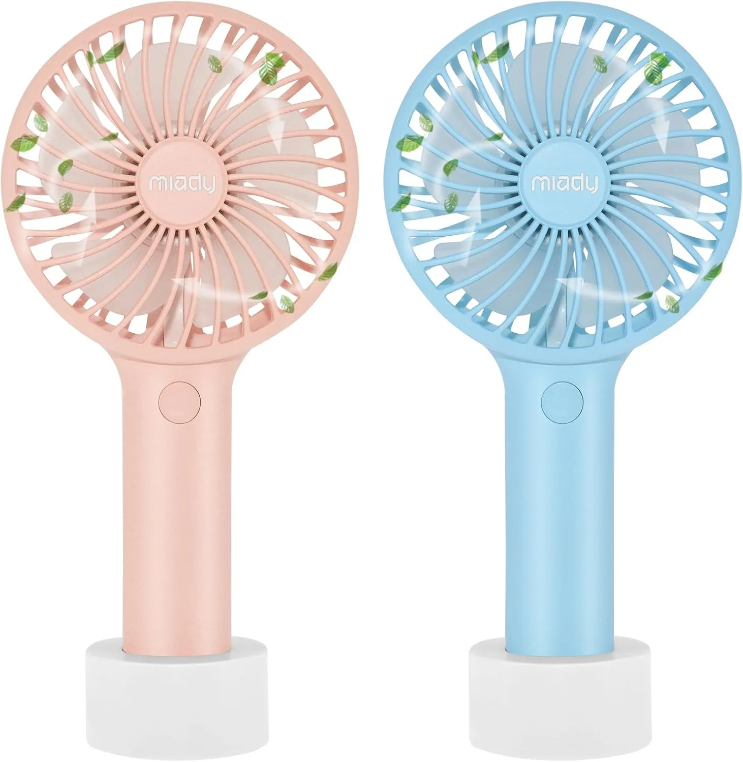 2-Pack Upgraded 5000mAh Portable Handheld Fan 3 Speed Mini USB Strong Wind 7-20 Hours Runtime Personal Electric for Travel Office Outdoor (Cream Blue pink) USB desktop fan for workspace