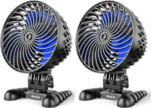 2 Pack USB Desk Fan, Table Fan with CVT Variable Speeds, Quiet Portable, Desktop Mini Personal Fan for Room, Home, Office USB desktop fan for workspace