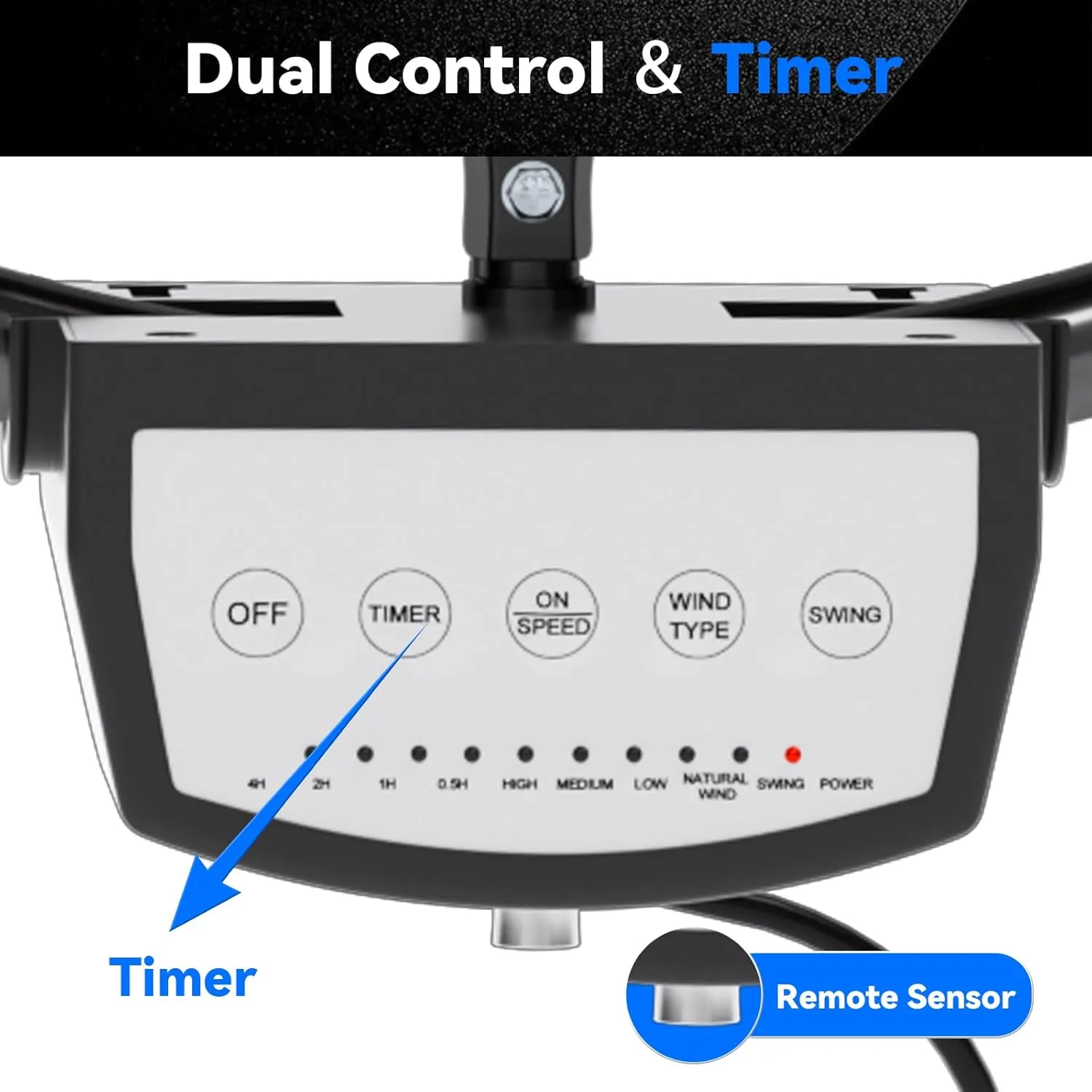 20 IN 5000 CFM Remote Control Wall Mount Fan, 3 Speed Industrial Wall Fan with Timer, Oscillation & Tilting, Air Circulator for Garage, Commercial, Greenhouse, Warehouse & Gazebo Use, UL Listed