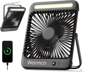 20000mAh 8-inch Portable Camping Desk Fan, [15-48H Working Hours] Ultra-thin LED Light Rechargeable Battery Powered Travel Fan for Outdoor, Indoor, Cruise Essentials 2025 Battery-powered portable fan