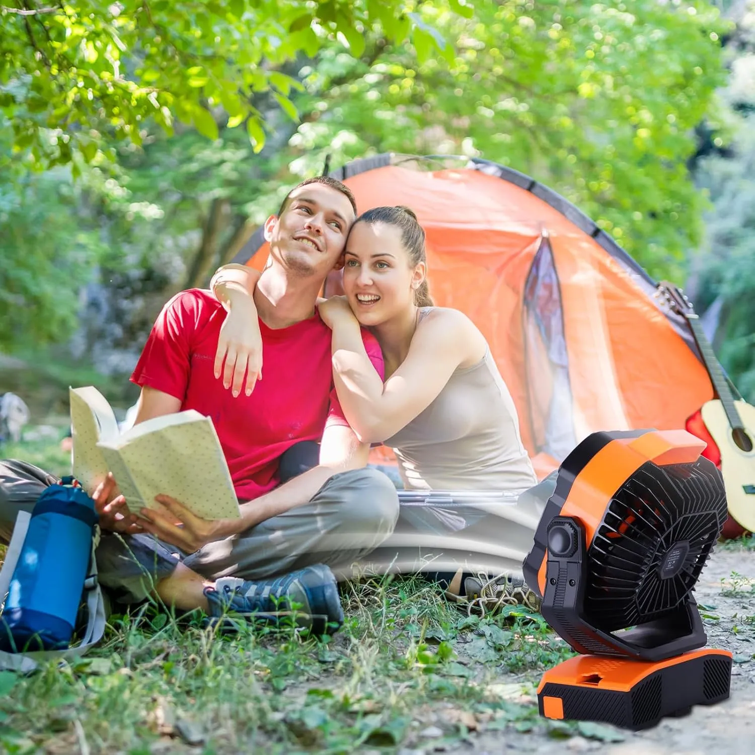 20000mAh Camping Fan Oscillating Portable Fan Battery Powered Fans Rechargeable Camping essentials with Light Hook, 270 Pivot USB Desk Battery Operated Outdoor Tent Travel