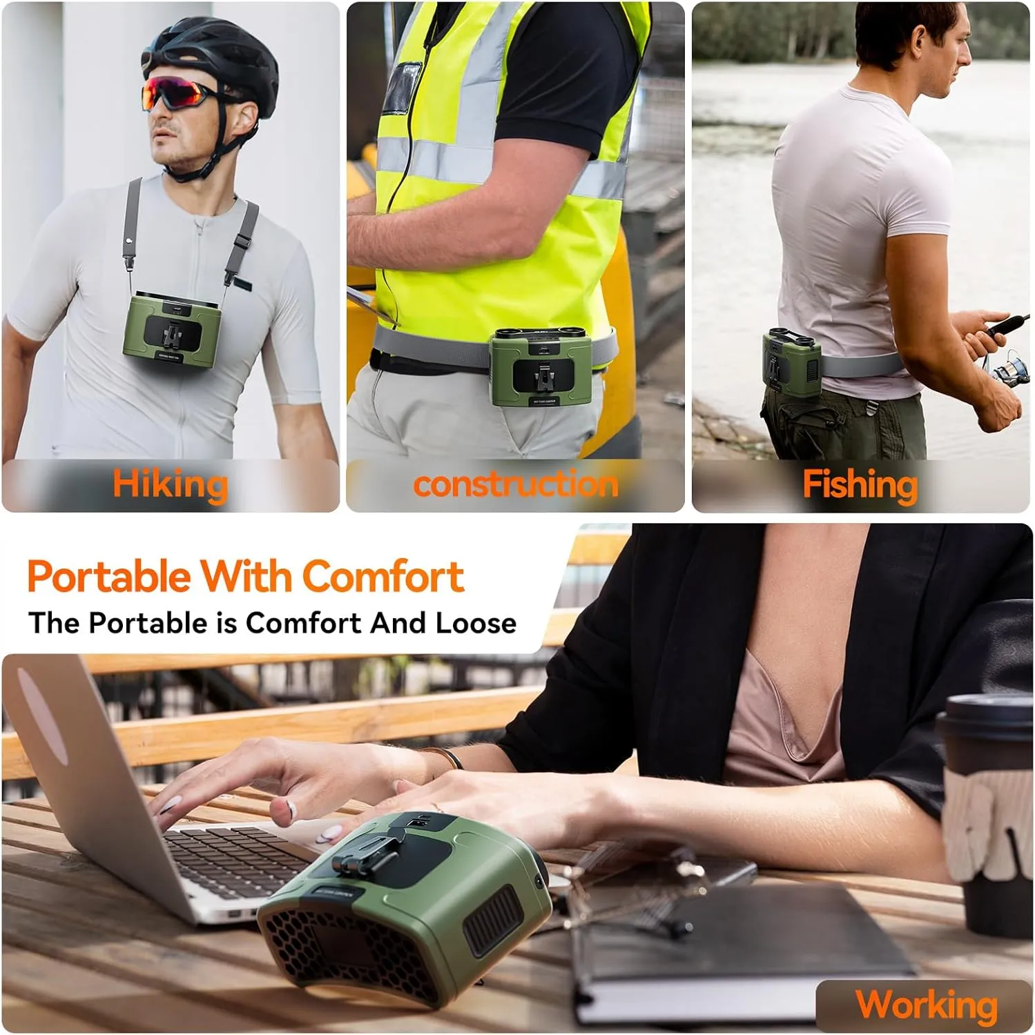 20000mAh Personal Waist Fan, USB Rechargeable Clip The Waist For Working,10 Speed & 40H Cooling and Heatstroke Prevention For Outdoor Travel Camping
