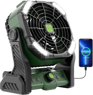 20000mAh Portable Camping Fan Rechargeable Portable fans for Travel Battery Powered Fan with LED Lantern,270 Rotation,USB Desk Battery Rechargeable Tent for camping essentials with Hook Battery-powered portable fan