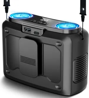 20000mAh Portable Fan,Ture High Speed Dual Motors with 200% Powerful Airflow, Up to 135Hours and Rechargeable Personal Neck Waist Wearable Fans for Travel,Camping,Outdoor,Jobsite,Sports,Golf Waist-mounted portable fan for outdoor use
