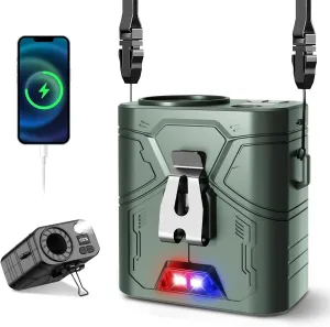 20000mAh Portable Waist Fan, Clip-On Wearable Belt Fan with 5-Speed 20000RPM Motor, Neck Hanging & Desktop Personal Fans, 60H Runtime, Hands-Free Mini Fans for Camping, Worksite, Outdoor Use Waist-mounted portable fan for outdoor use