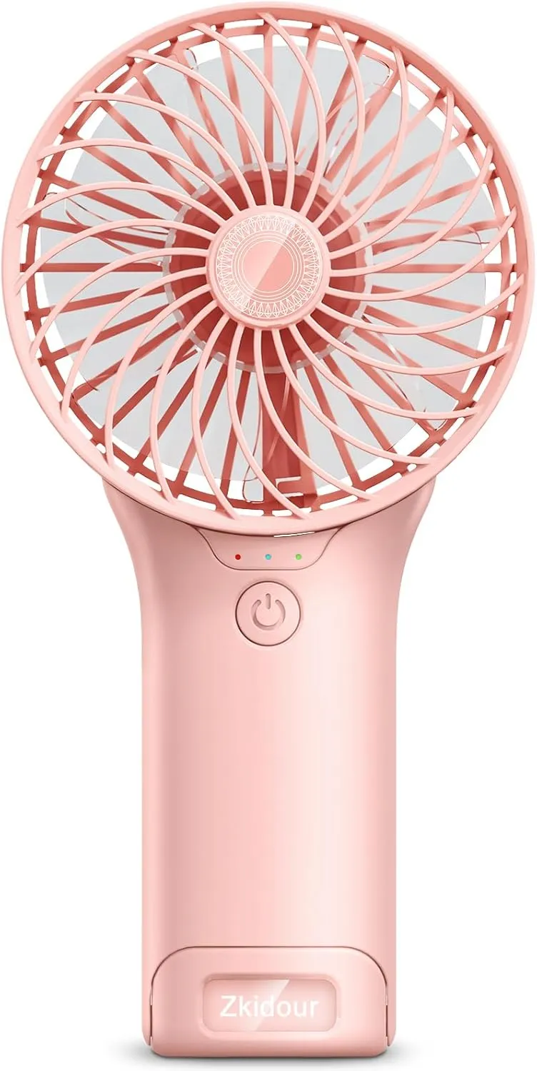 2024 Upgrade Handheld Portable Fan Longer Lasting Max 20Hrs Working Time, 4 Speeds Strong Wind USB Rechargeable Personal Mini Fan Desk Fan for Girls Women Kids Traveling Outdoor Office-Pink Mini handheld fan for personal cooling