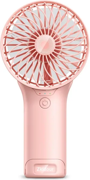 2024 Upgrade Handheld Portable Fan Longer Lasting Max 20Hrs Working Time, 4 Speeds Strong Wind USB Rechargeable Personal Mini Fan Desk Fan for Girls Women Kids Traveling Outdoor Office-Pink Mini handheld fan for personal cooling