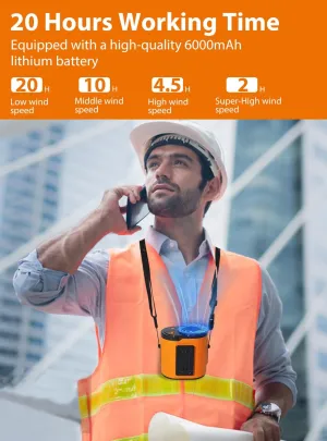 2024 Upgraded portable waist fan 100 Speed 12000RPM Top-notch wind 20H Working Time, personal belt fan clip on waist cooling For shirt,Battery Powered For Outdoor, Working, Camping, Hiking(Mecha) Waist-mounted portable fan for outdoor use