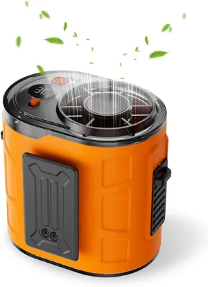 2024 Upgraded Portable Waist Fan 100 Speed 12000rpm Top-Notch Wind 20h Working Time, Personal Belt Fan Clip On Waist Cooling For Shirt,Battery Powered For Outdoor, Working, Camping, Hiking(Orange) Waist-mounted portable fan for outdoor use