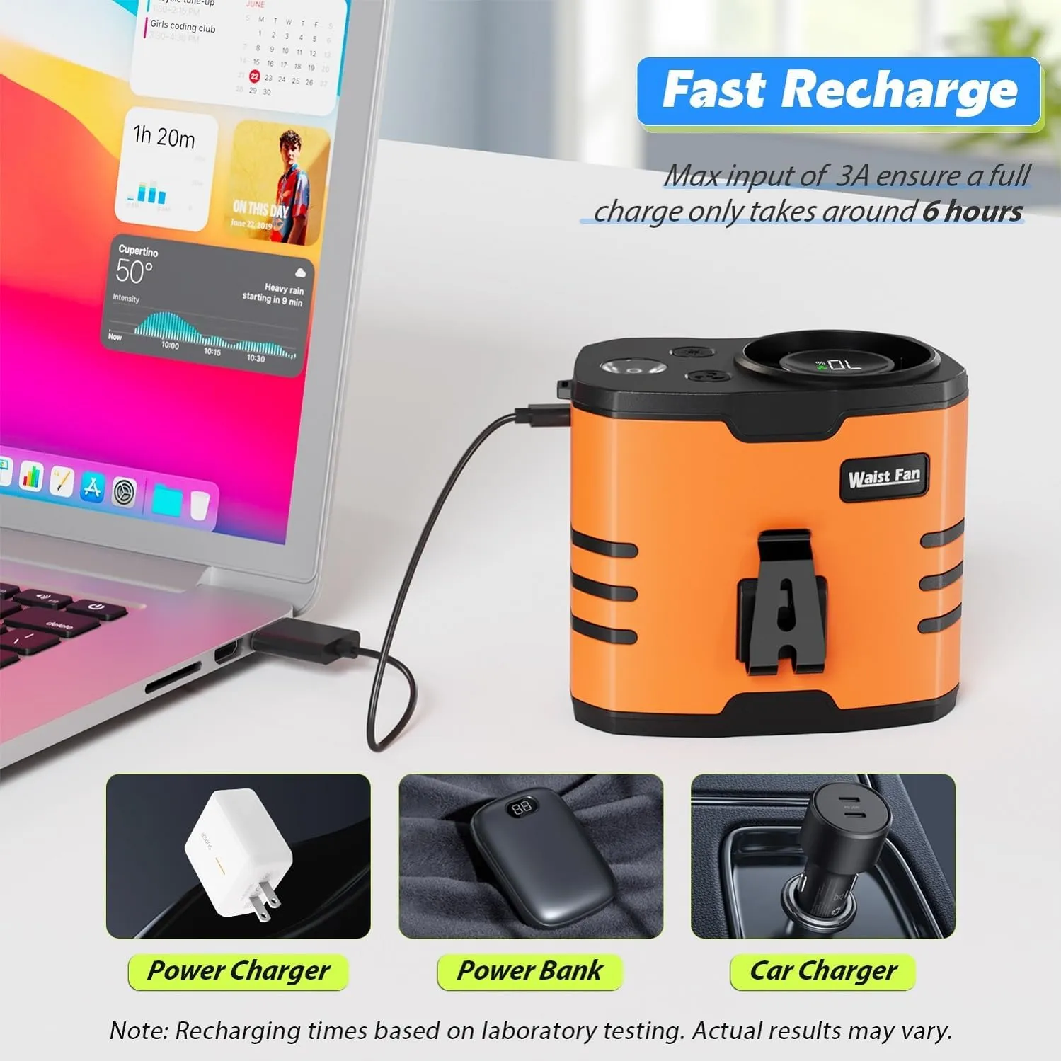 2025 AI Portable Fan Rechargeable, Personal Waist Fan 10000mAh, 26 FT/S 10 Speed, 35H Run Time With Flashlight, Wearable Clip on Belt Fans, Hanging Neck Fan for Hiking, Camping, Summer Gifts