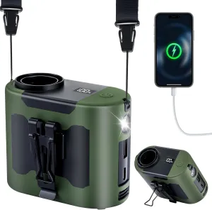 2025 AI Portable Waist Fan 40H14800mAh Rechargeable Wearable Shirt Clip Fan with Light, 16000 RPM Cooling Neck Body, Powerful 5 Speeds Belt Personal Cooling Fans for Outdoor Jobsite Camping Travel Waist-mounted portable fan for outdoor use