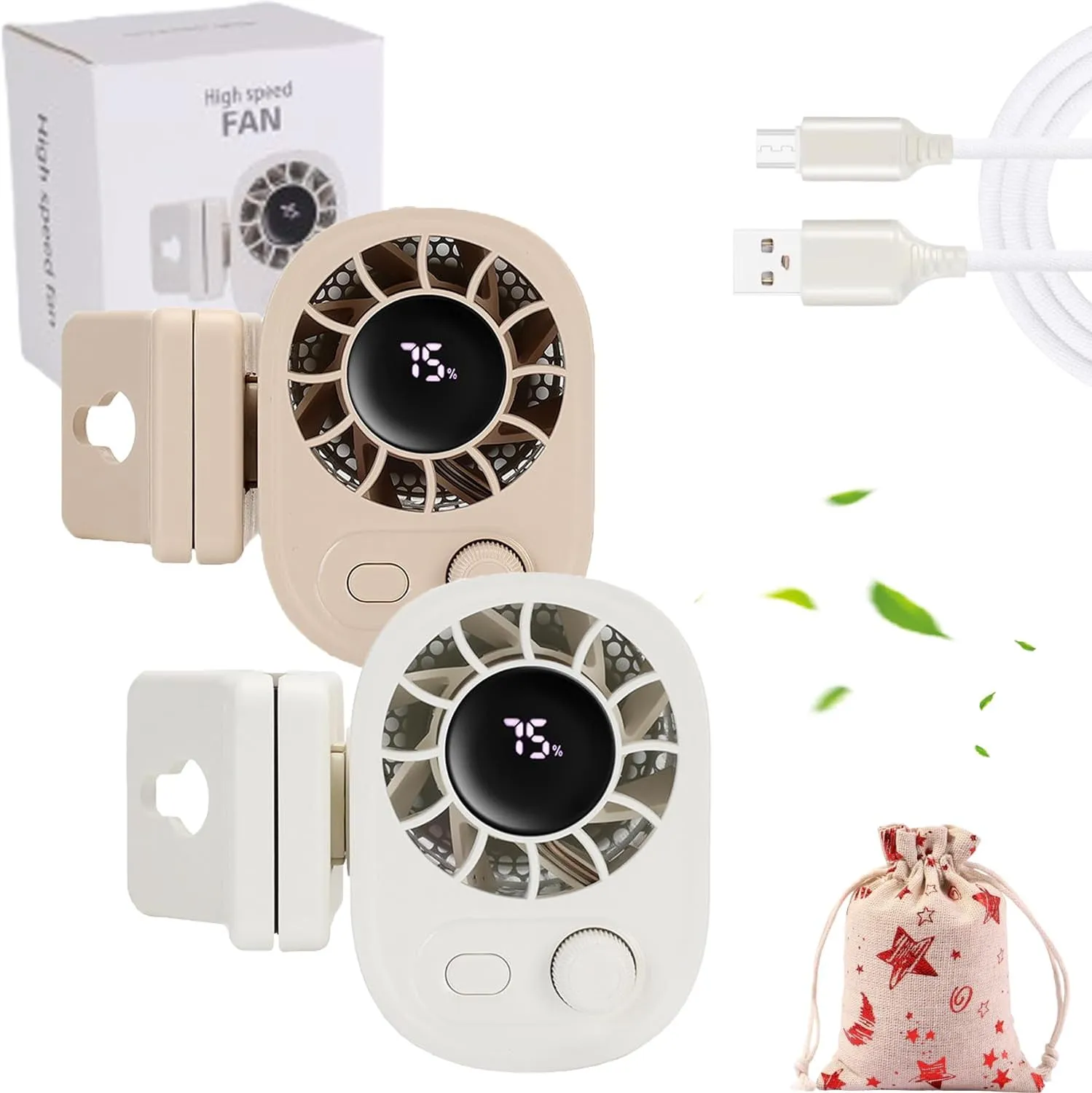 2025 New Joytutuss Car Clip On Fan With Led Display,360 Rotation,100 Speeds Adjustable,Usb Rechargeable,1800mah Battery,Clip On Table, Umbrella, Bicycle, Motorcycle,Personal Cooling Fan (Mix) 360-degree rotating fan for home use
