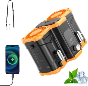 2025 Personal Waist Fan with 10,000mAh, 150 Speeds 16000RPM Strong Airflow Dual Motors, Portable Belt Clip on Waist Cooling Shirt Fan, Perfect for Outdoor Sports, Work, Camp & Travel Waist-mounted portable fan for outdoor use