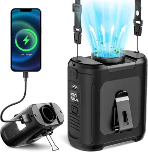 2025 Portable Personal Waist Fan &Neck Fan - Up to 40H Runtime 10000mAh Rechargeable Clip-On Fan, 16000RPM Brushless Motor, 5 Speeds Hands-Free Use, Personal Body Cooling for Camping/Worksites/Outdoor Neck fan for hands-free comfort