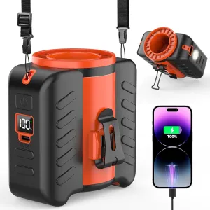 2025 Portable Waist Fan, Fast Cooling System, All-Day Battery Life, Hands-Free Neck & Belt Clip, Wearable Personal Fan for Camping, Outdoor, Jobsite 360-degree rotating fan for home use