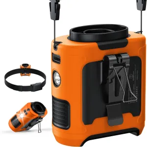 2025 Upgrade Portable Waist Fan Clip on 10000mAh Body Wearable Belt Clip Fan Undershirt Personal Cooling Neck Fans with 5 Speeds Flashlight&Power Bank 40H Cooling For Outdoor Camping Travel (Orange) Waist-mounted portable fan for outdoor use